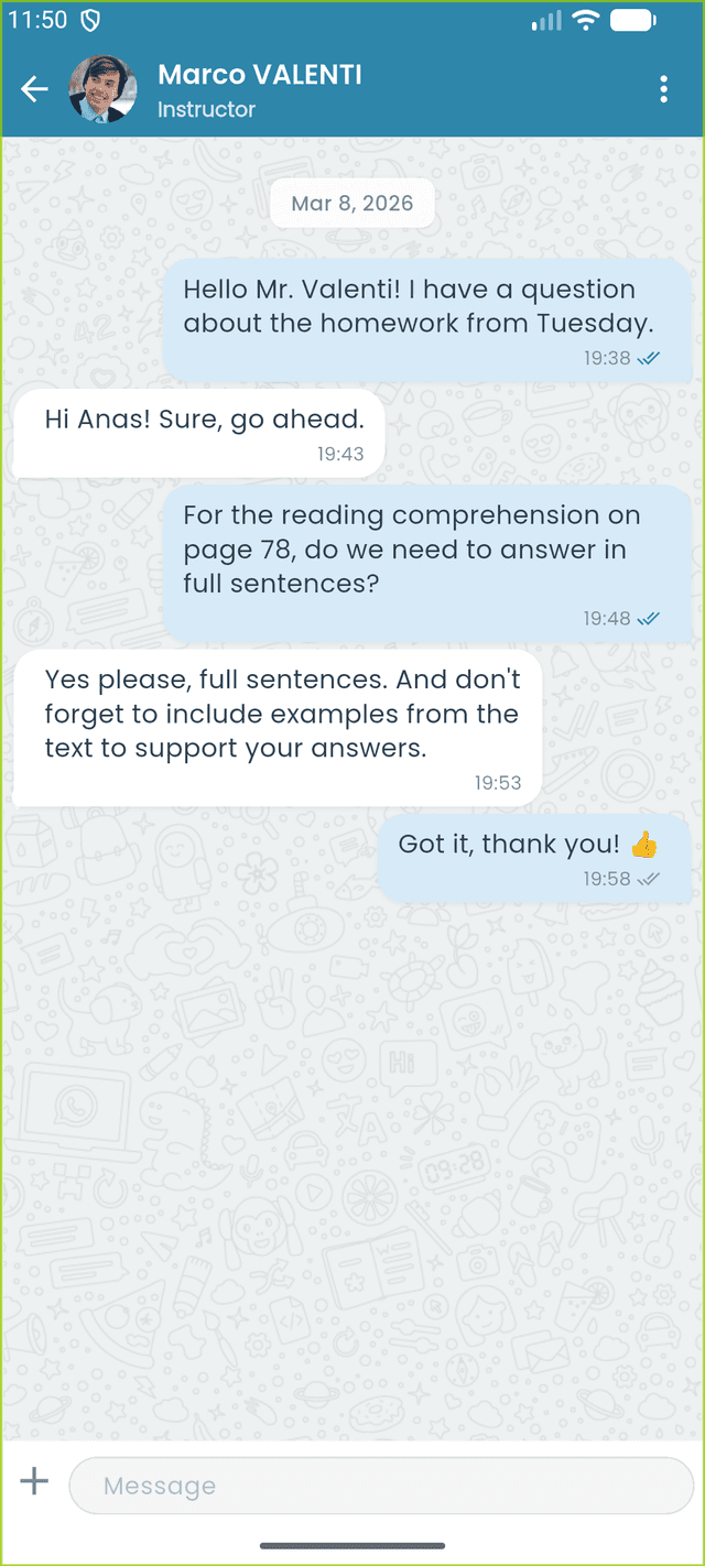 Chat conversation